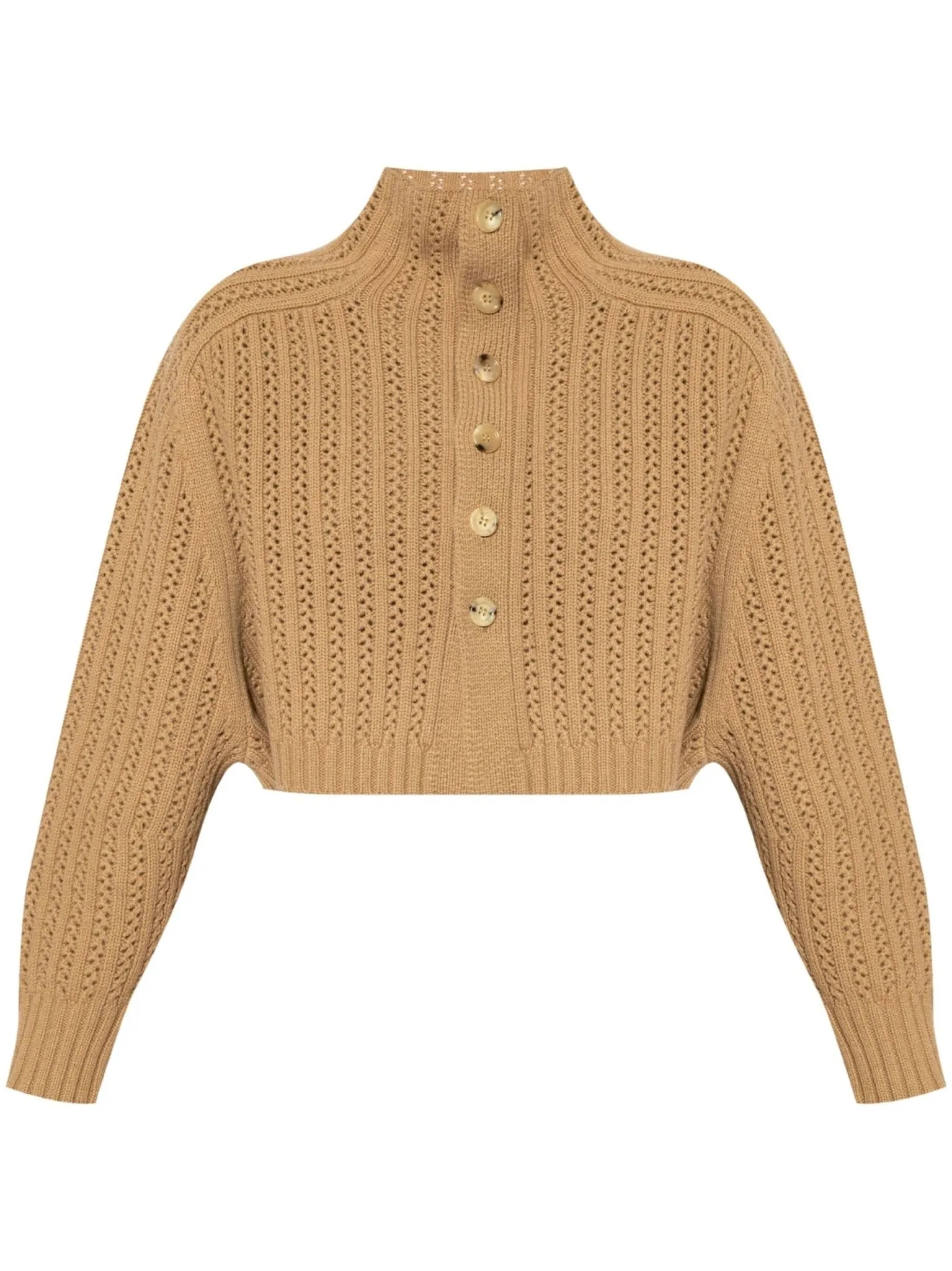 perforated-knit cropped cardigan