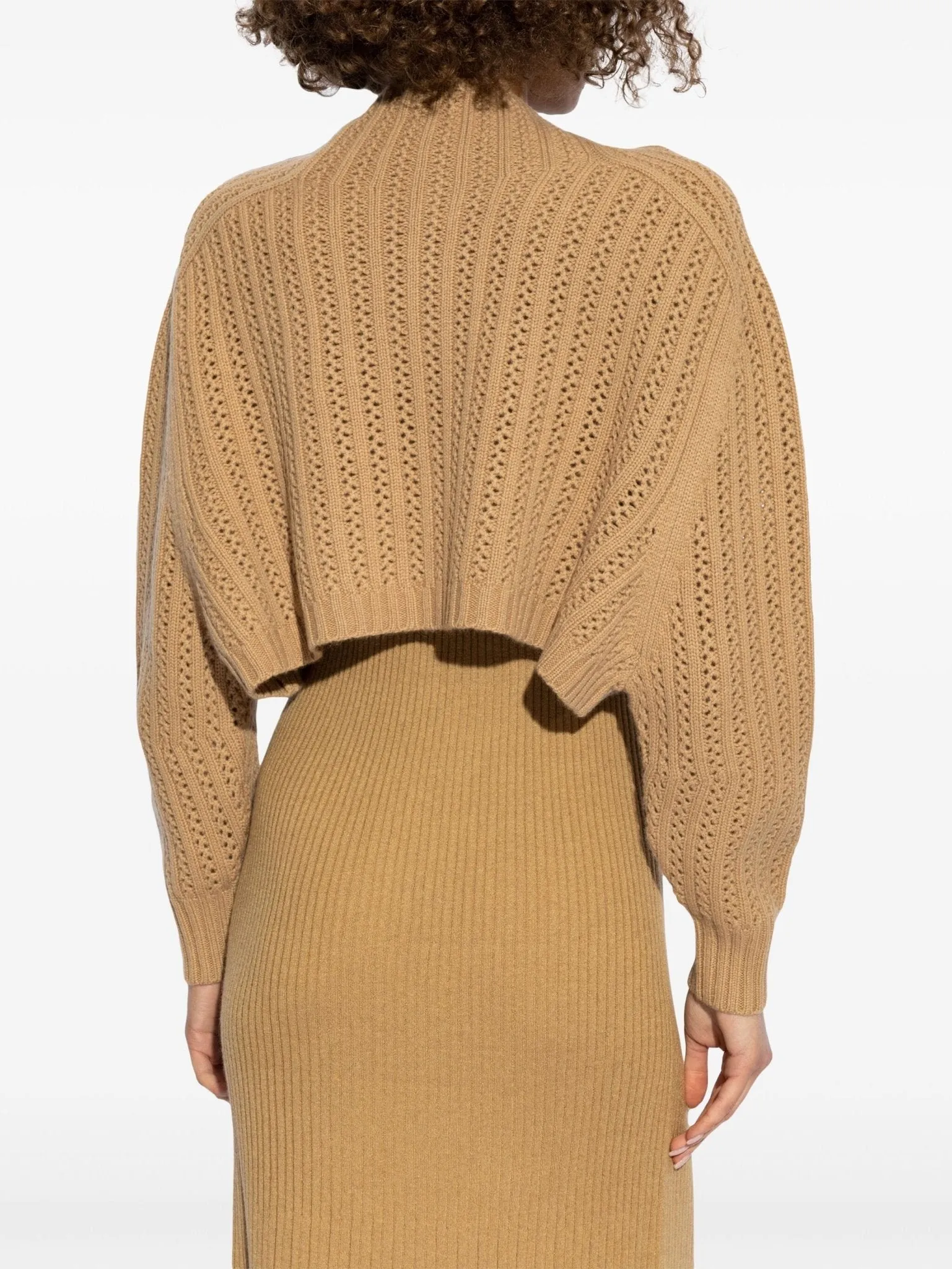 perforated-knit cropped cardigan