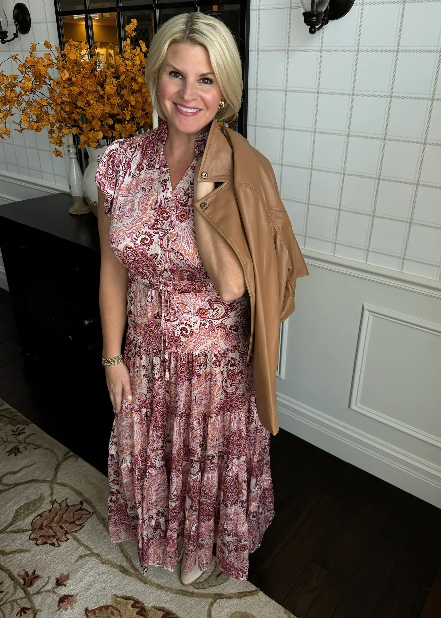 Pink Paisley Maxi Dress