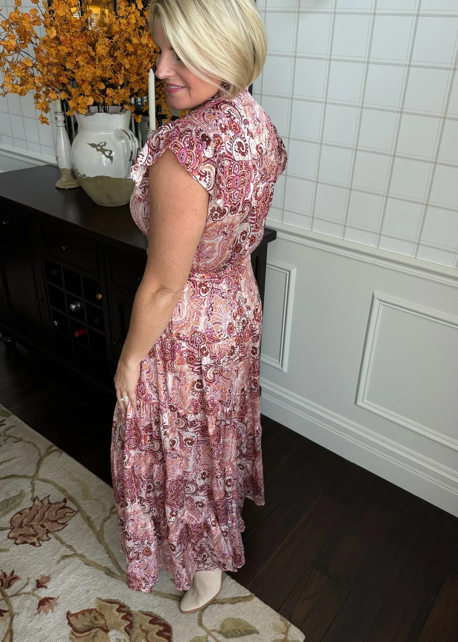 Pink Paisley Maxi Dress
