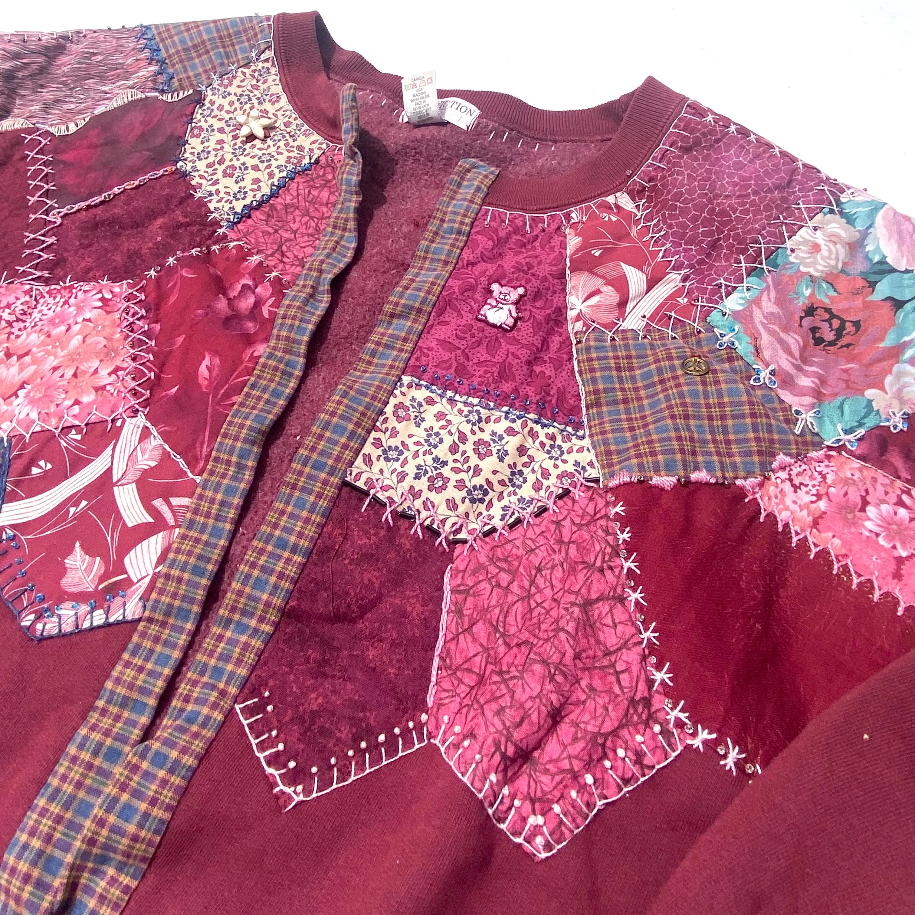 Re-Worked Non Fiction Vintage Patchwork Cardigan