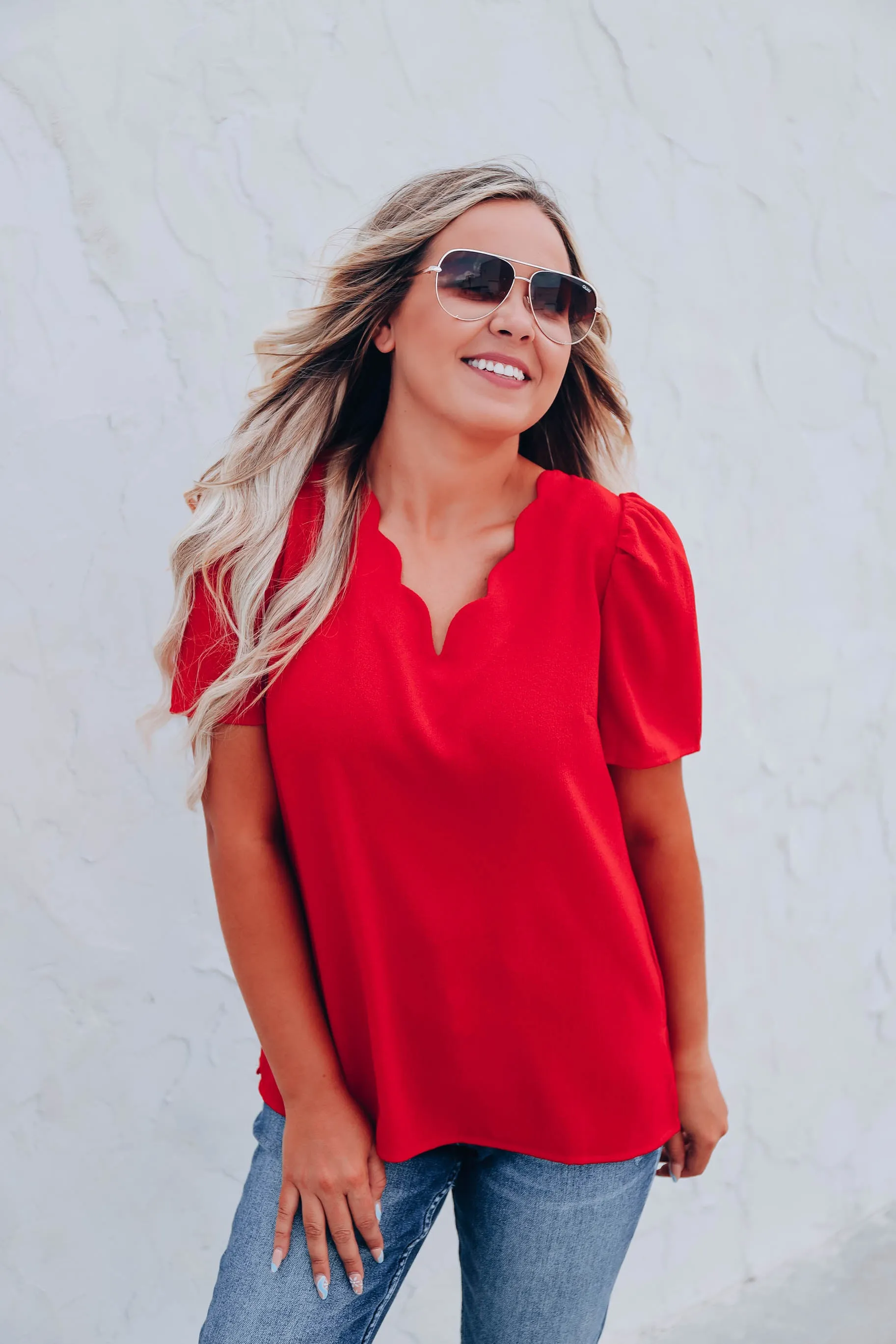 Runnin' The Show Blouse - Red