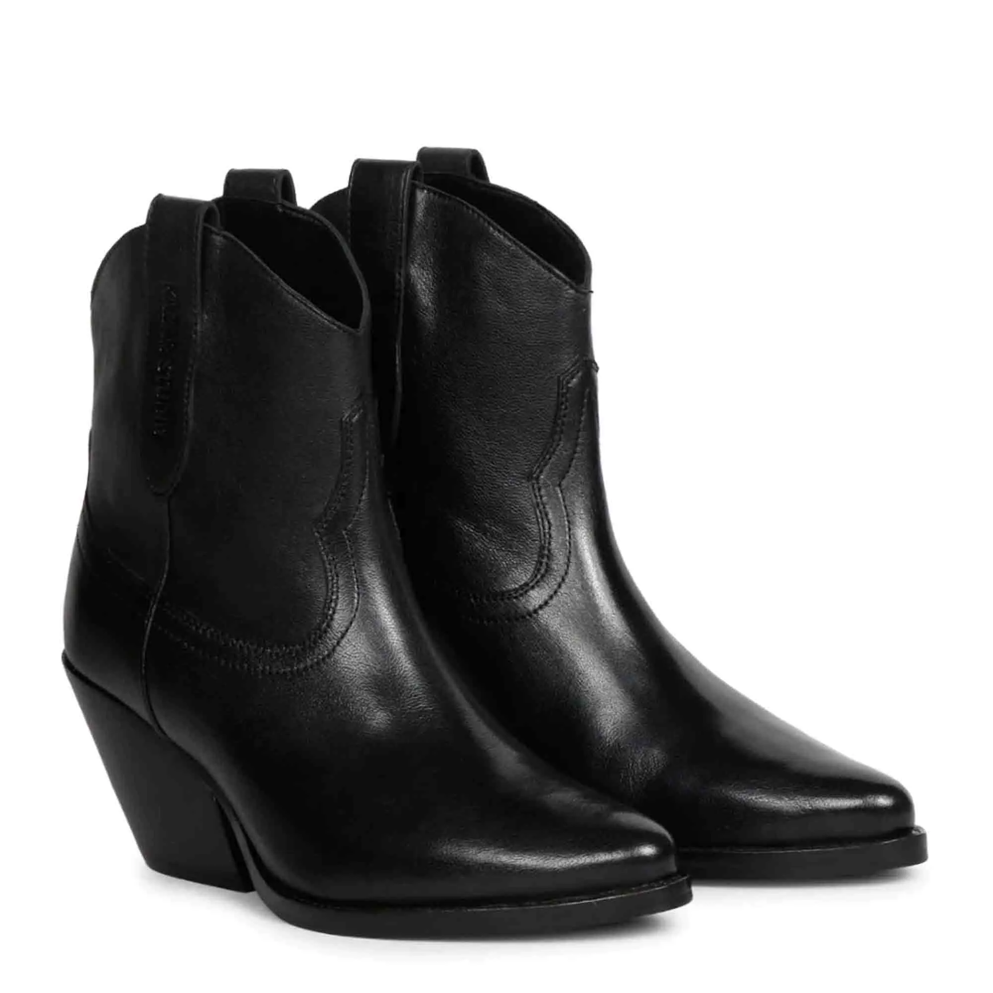Saint Giulia Black Leather Handcrafted Ankle Boots