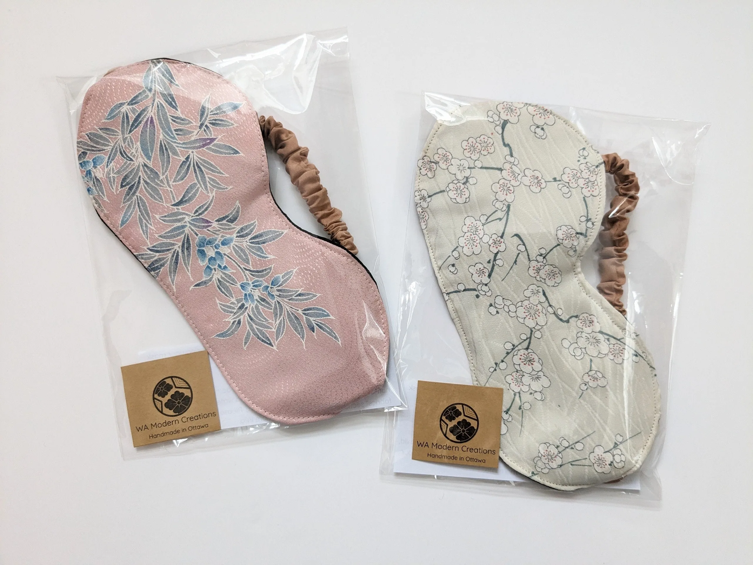 Silk Kimono Sleep Eye Mask - Plum blossoms