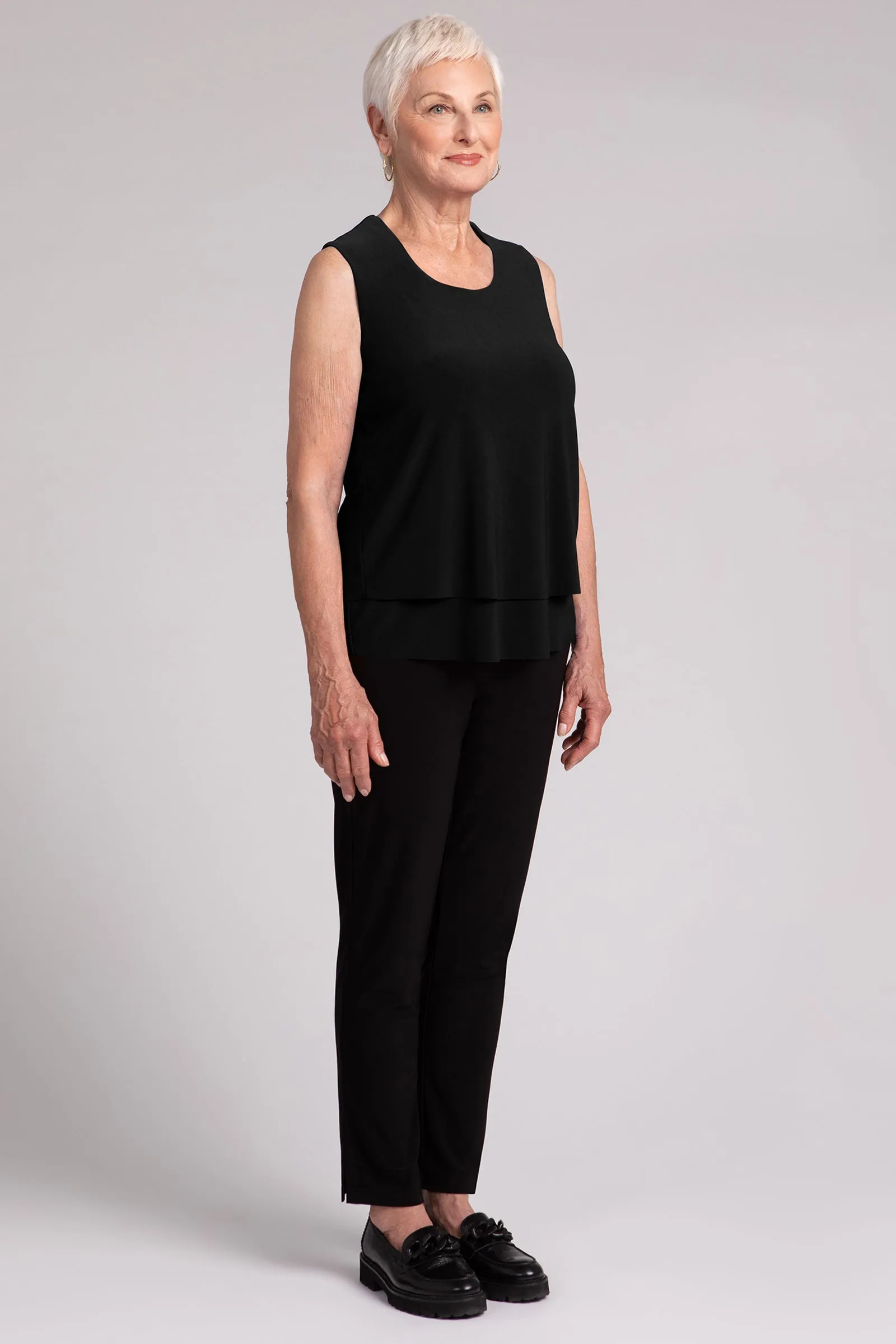 Sleeveless Double Layer Shell | Black