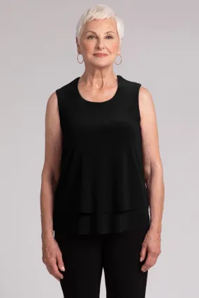 Sleeveless Double Layer Shell | Black