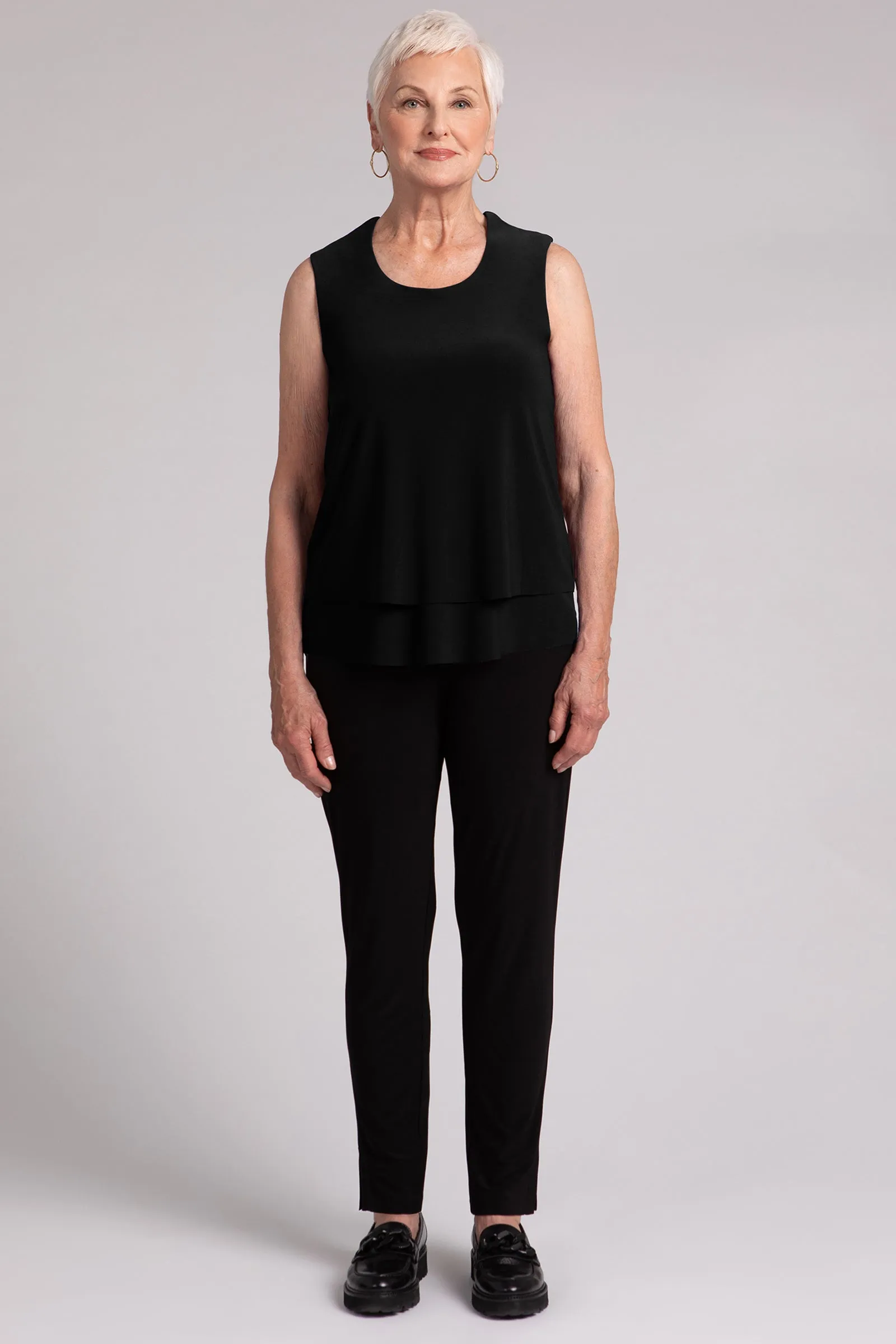 Sleeveless Double Layer Shell | Black
