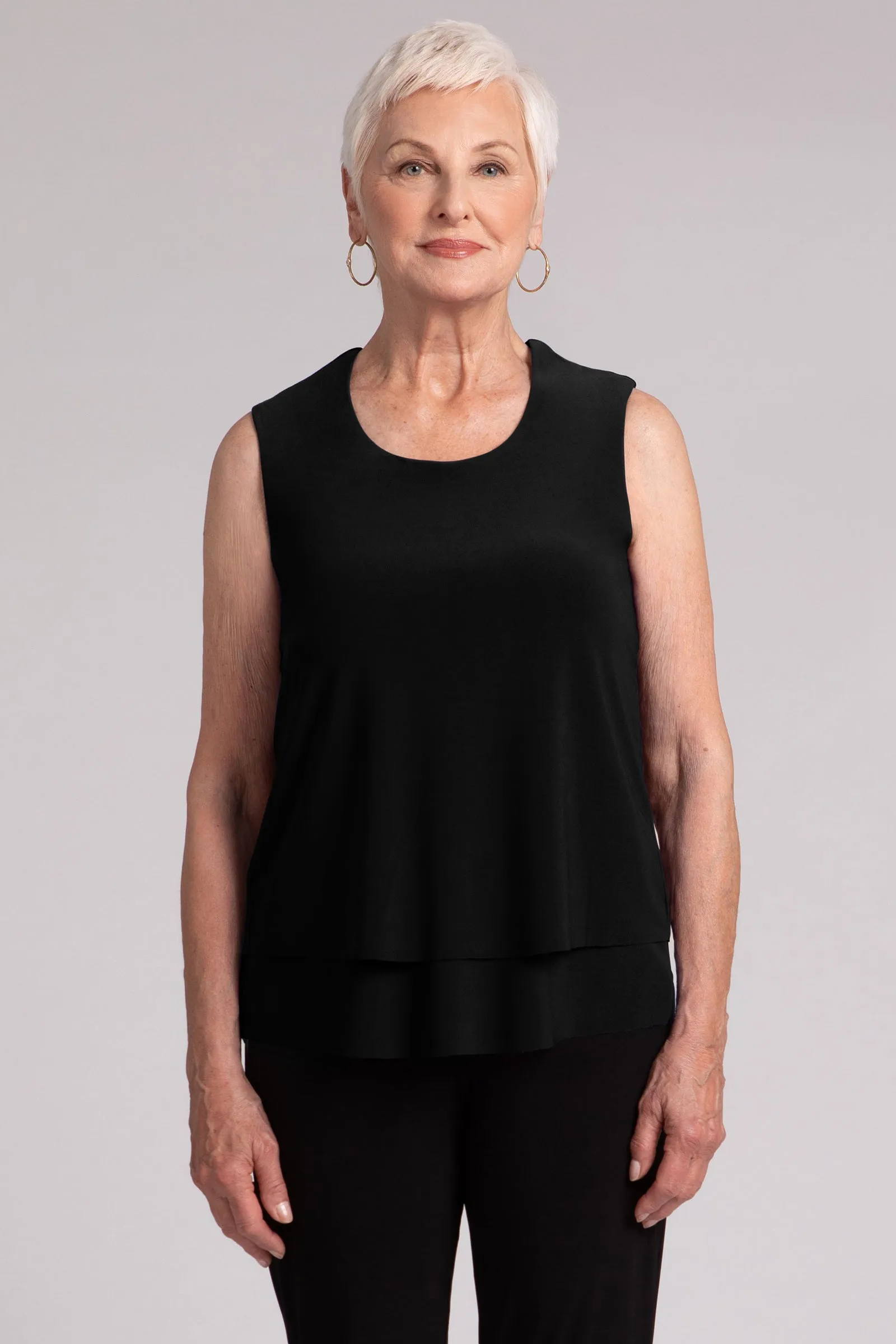 Sleeveless Double Layer Shell | Black