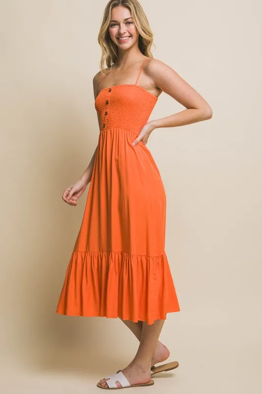 Smocked Maxi Tencel Dress