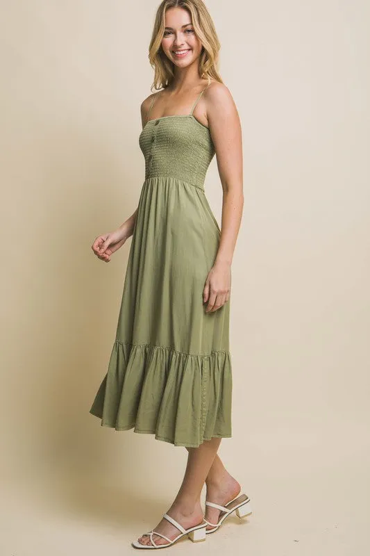 Smocked Maxi Tencel Dress