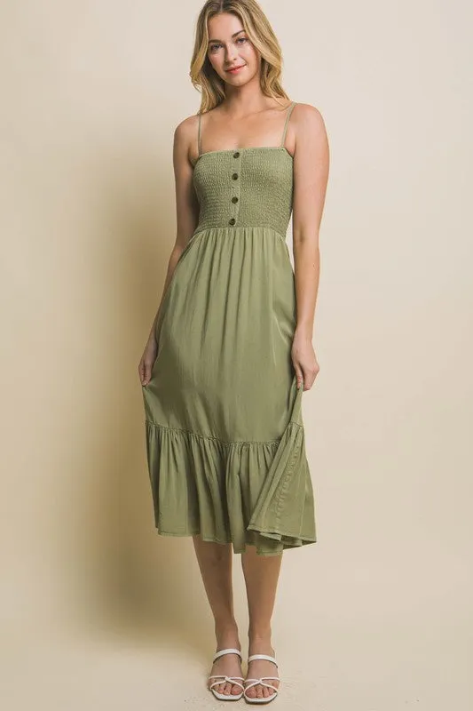Smocked Maxi Tencel Dress