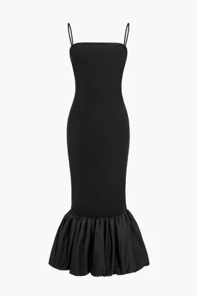 Solid Tie Back Slip Mermaid Sweater Dress