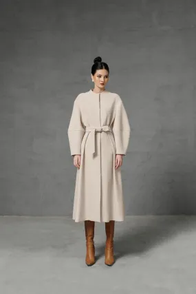 Soonnet A-line Round Neck Felt Midi Dress