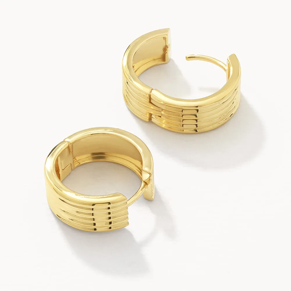 Textured Hoop Earrings in Gold