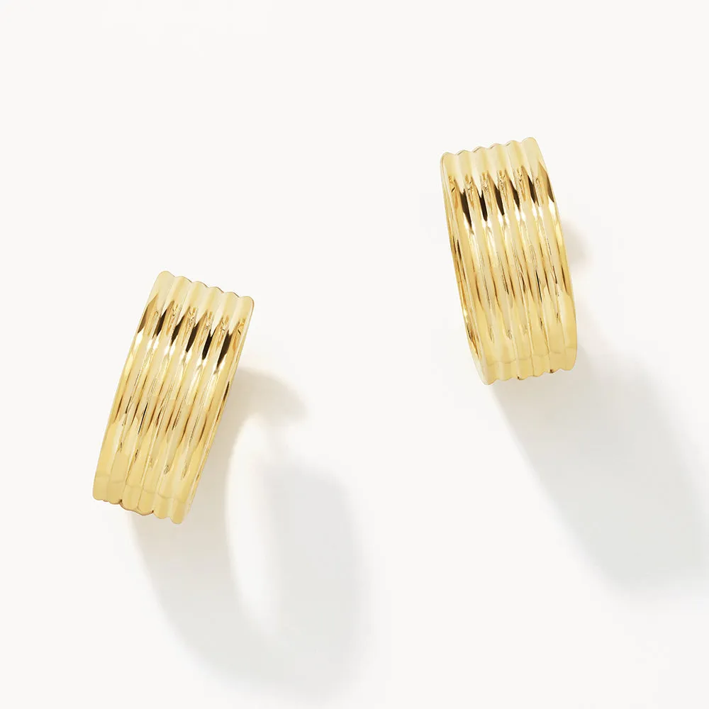 Textured Hoop Earrings in Gold