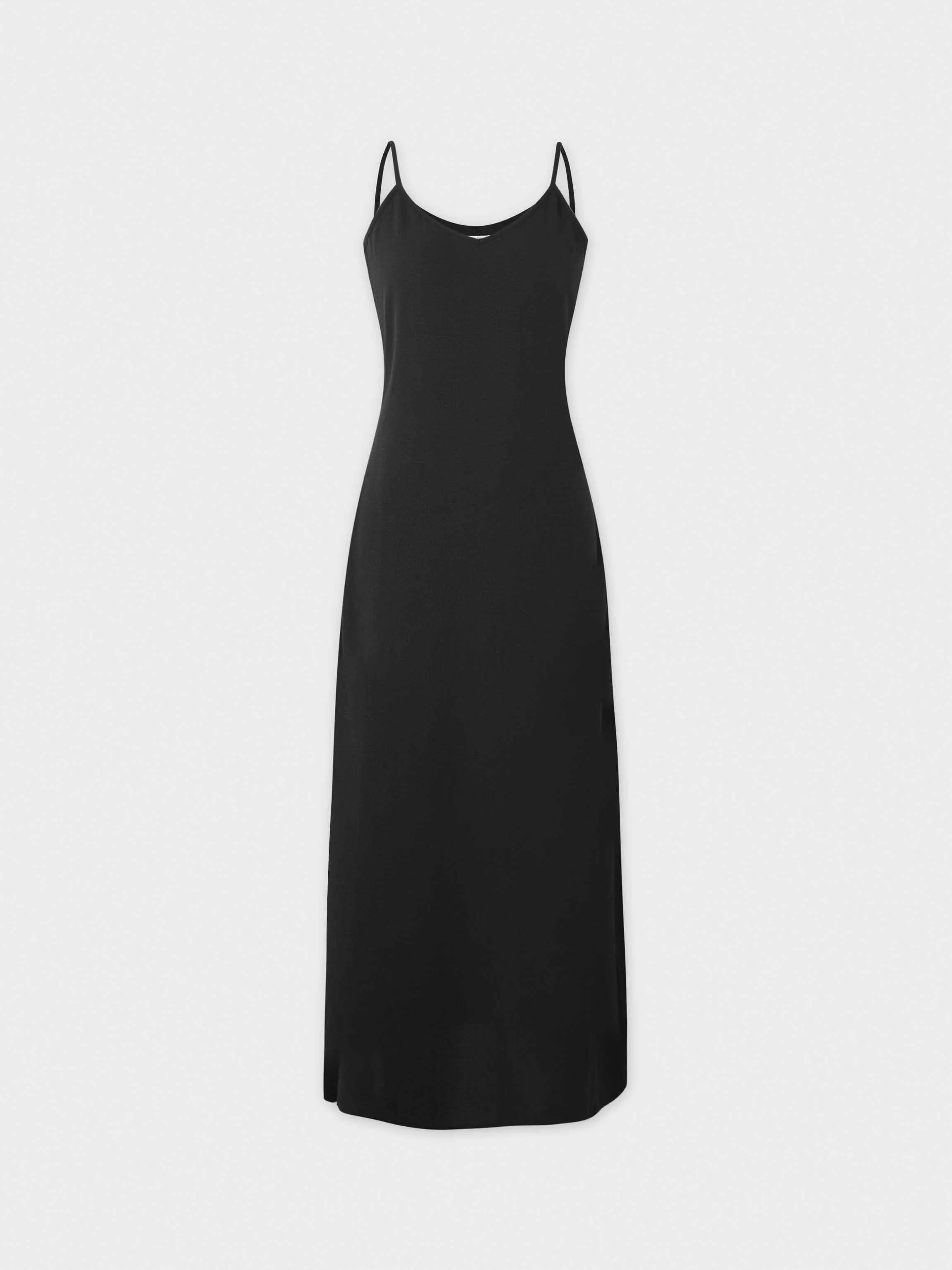 Textured Slip Dress-Black