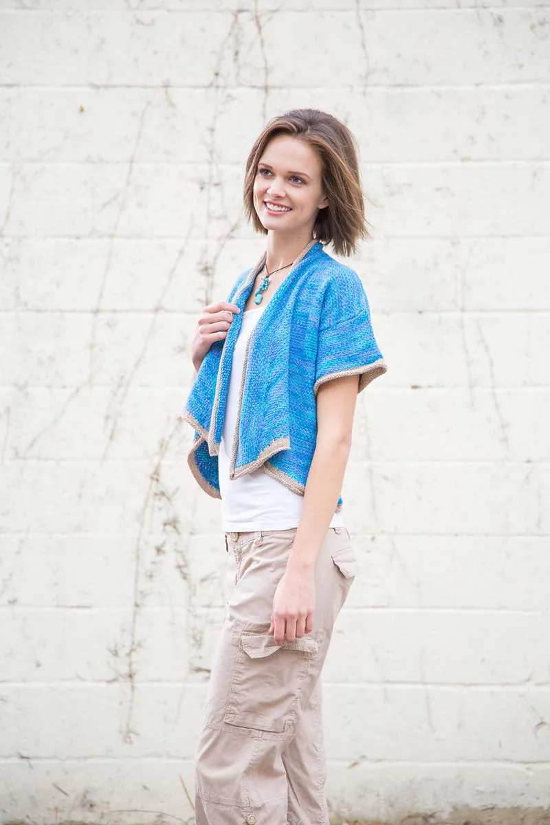 Universal Yarn Bamboo Pop - Adult Patterns - Drape Front Cardi - PDF Download
