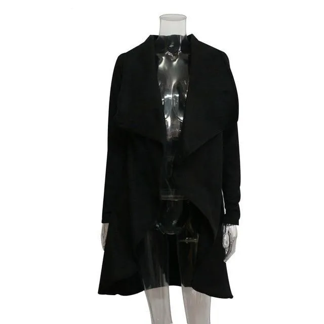VenusFox Open Stitch Casual Solid Long Womens Cardigans Autumn Winter Sweater
