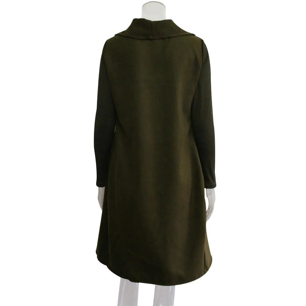 VenusFox Open Stitch Casual Solid Long Womens Cardigans Autumn Winter Sweater