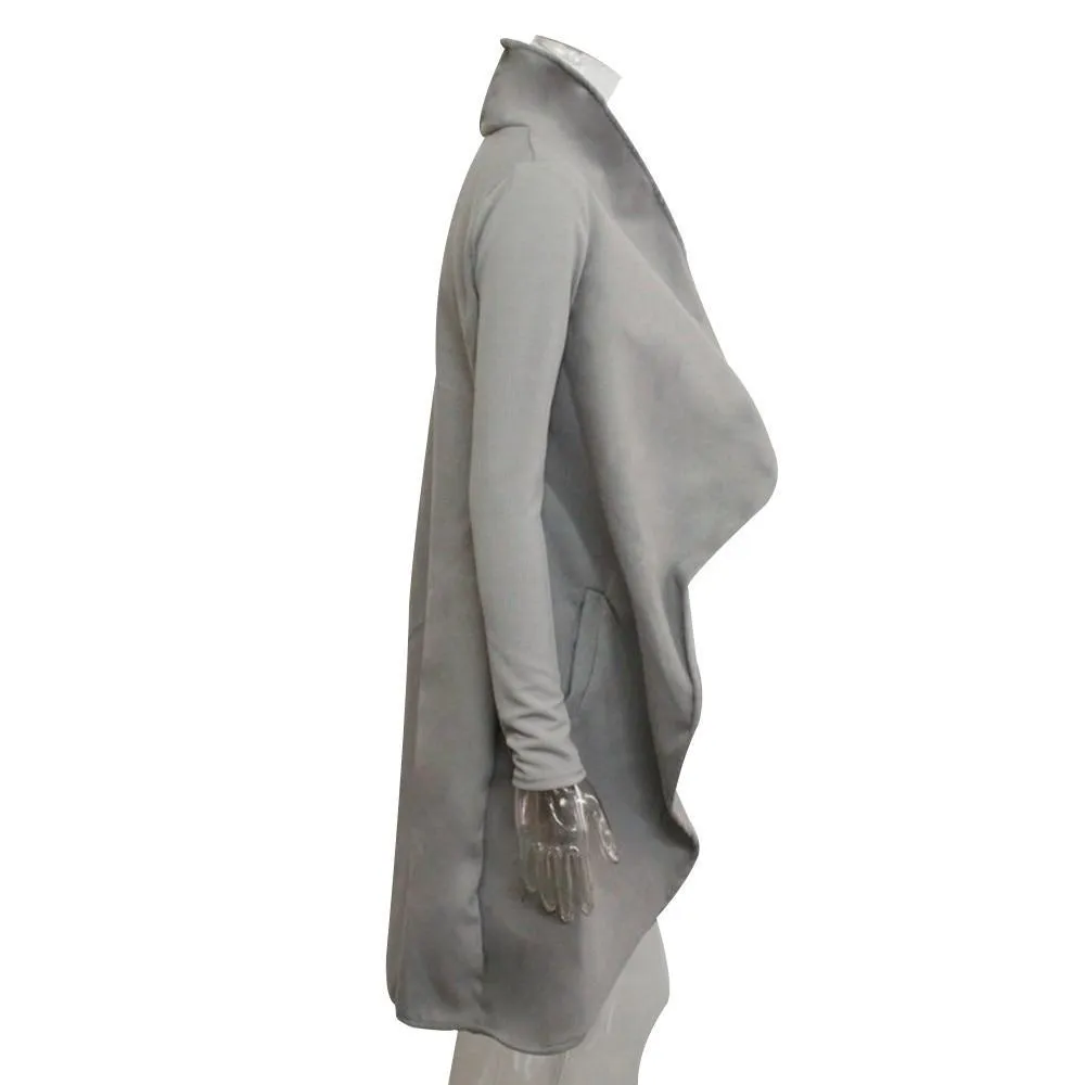 VenusFox Open Stitch Casual Solid Long Womens Cardigans Autumn Winter Sweater