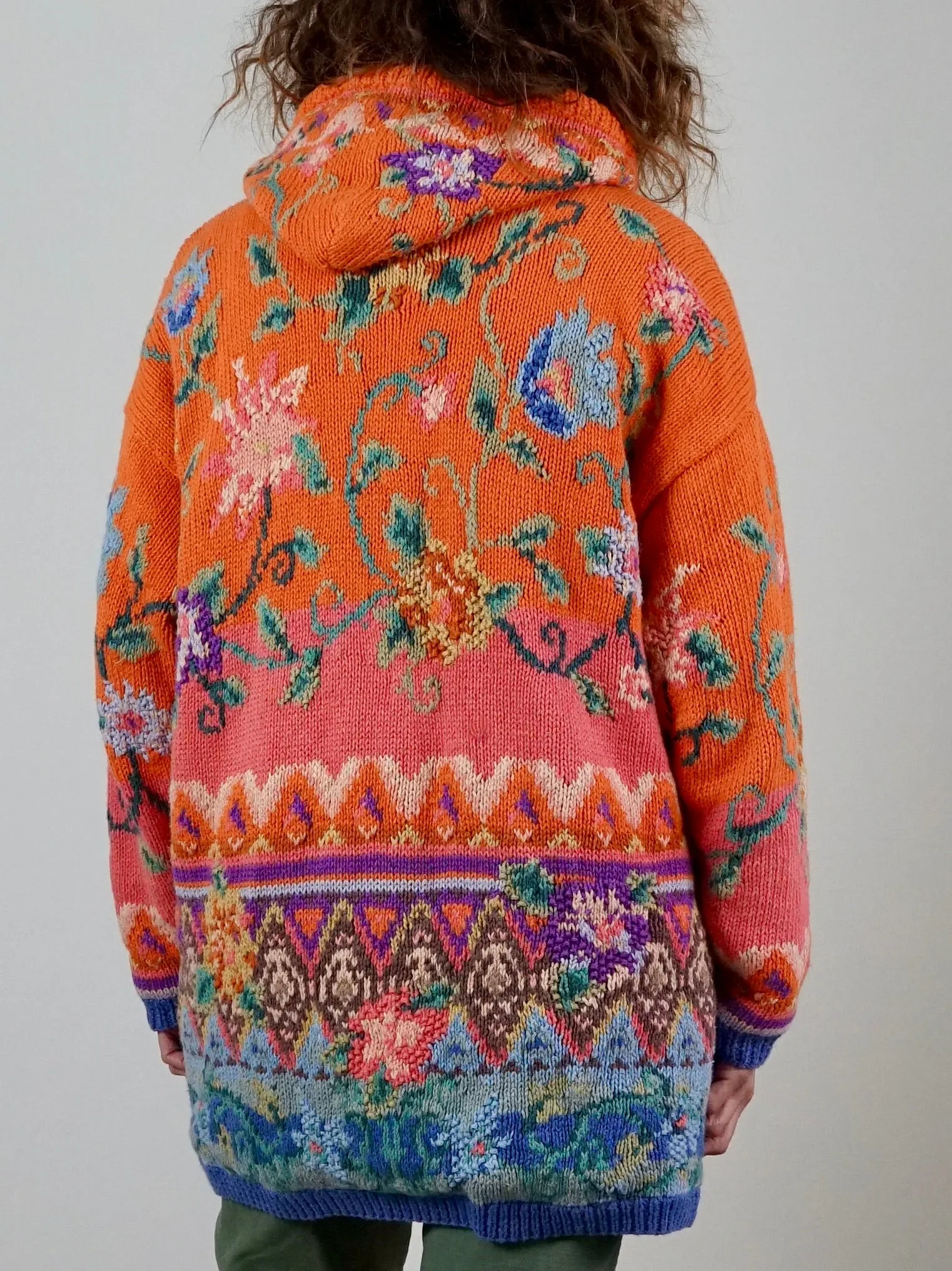 Vintage 90's Floral Sweater Coat