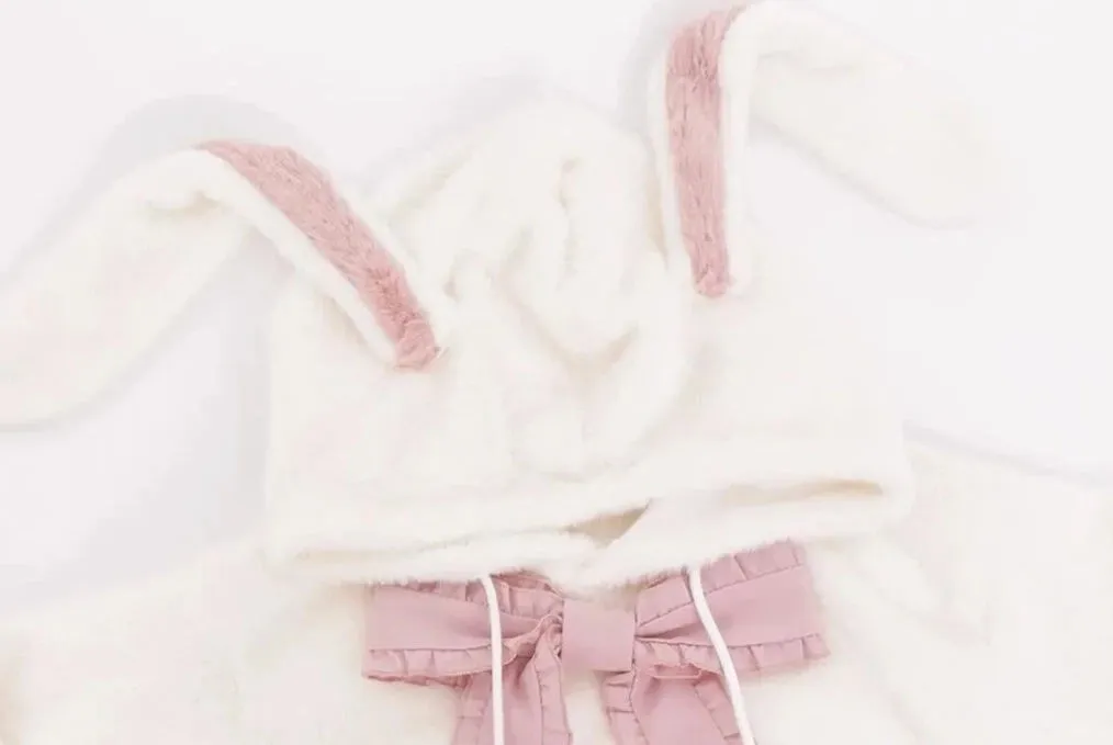 Wintertime Bunny Hop       Goth   Warm Hoodie Sweater Top with Optional Shorts Set Dark Academia Kawaii Academia Y2K Cottagecore Coquette Fairycore Dollette Princesscore Bottoms